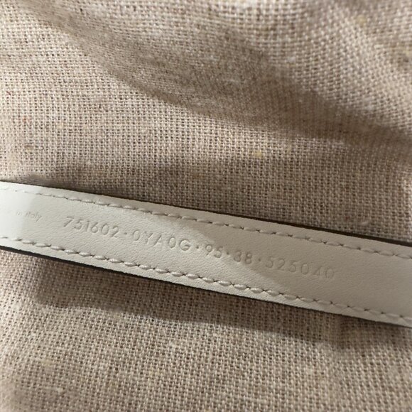 NEW GUCCI LOGO WHITE THIN BELT SIZE 95 Cm 38 In 100% Authentic - Picture 8 of 8